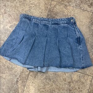 Zara Blue Pleated Mini Skirt